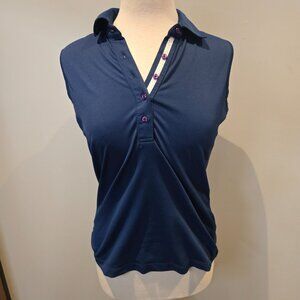 Reebok PlayDry Sleeveless Golf Polo | Size S | Navy Blue
